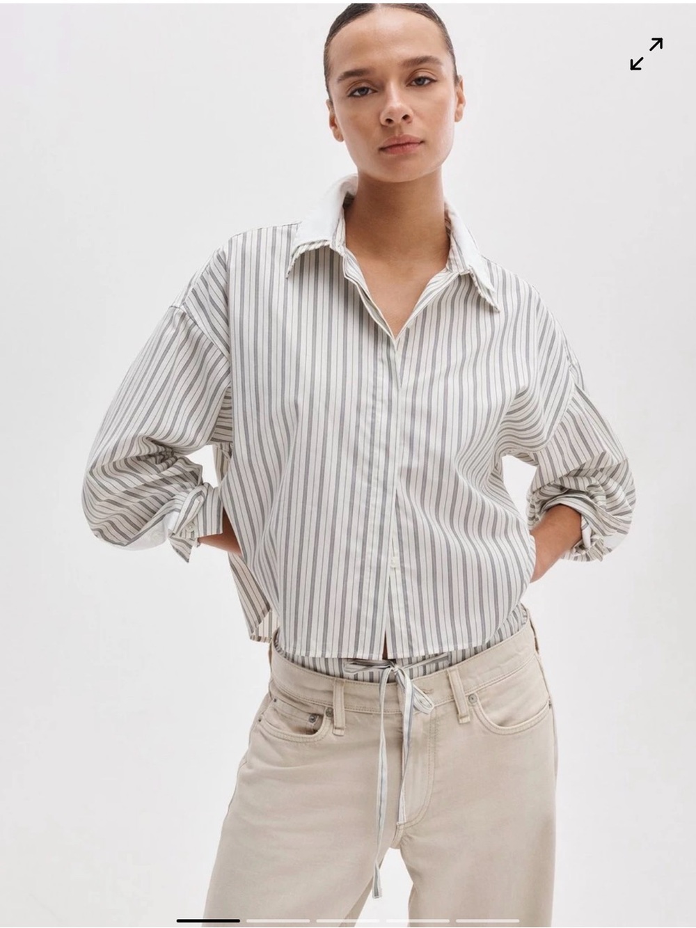 Rag & Bone Marin Striped Combo Shirt Size Small